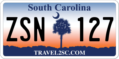 SC license plate ZSN127