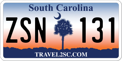 SC license plate ZSN131