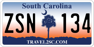 SC license plate ZSN134