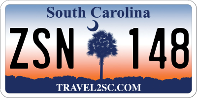 SC license plate ZSN148
