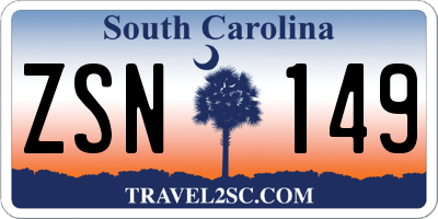 SC license plate ZSN149
