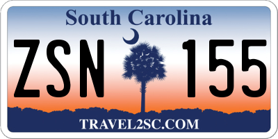SC license plate ZSN155
