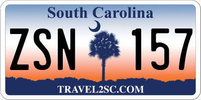SC license plate ZSN157
