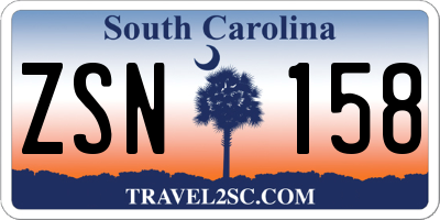 SC license plate ZSN158