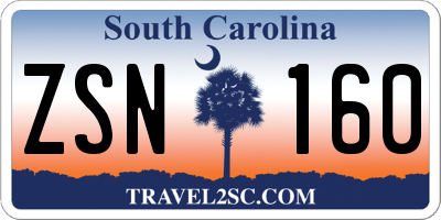 SC license plate ZSN160