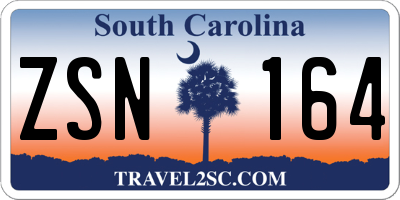 SC license plate ZSN164
