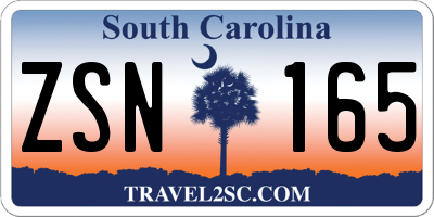 SC license plate ZSN165