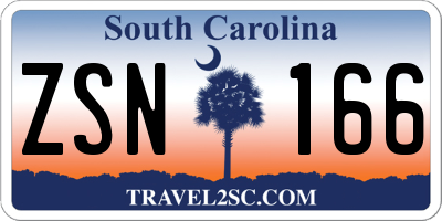 SC license plate ZSN166