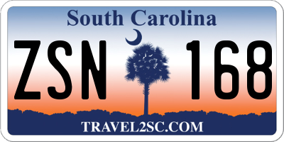 SC license plate ZSN168