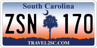 SC license plate ZSN170
