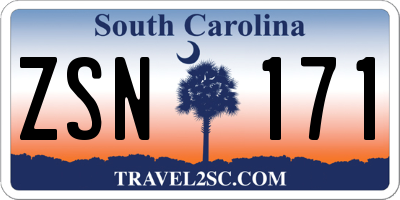 SC license plate ZSN171