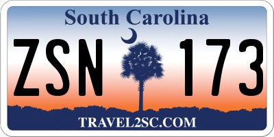 SC license plate ZSN173