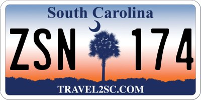 SC license plate ZSN174