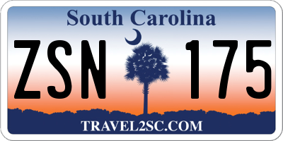 SC license plate ZSN175
