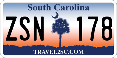 SC license plate ZSN178