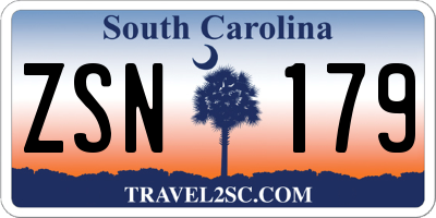 SC license plate ZSN179