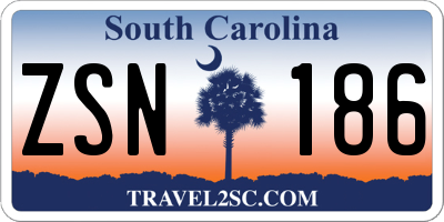 SC license plate ZSN186