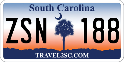 SC license plate ZSN188