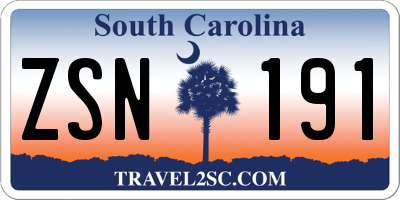 SC license plate ZSN191