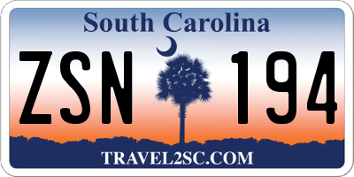 SC license plate ZSN194