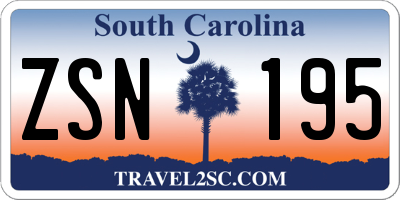 SC license plate ZSN195