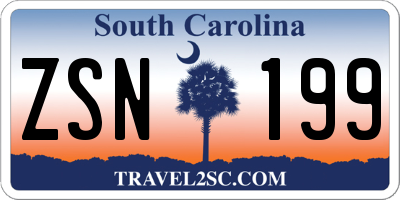 SC license plate ZSN199