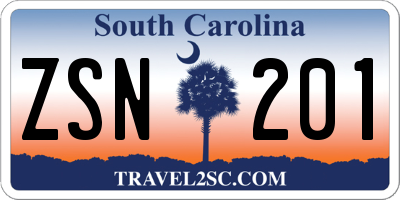 SC license plate ZSN201