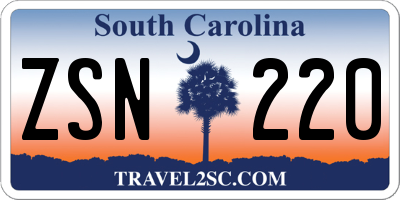 SC license plate ZSN220