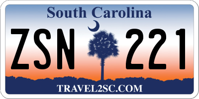 SC license plate ZSN221