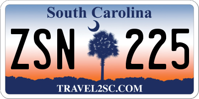 SC license plate ZSN225
