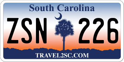 SC license plate ZSN226