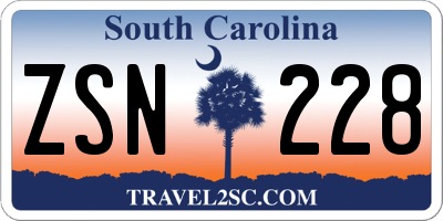 SC license plate ZSN228