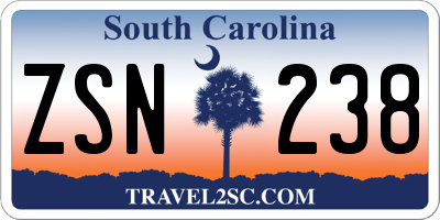 SC license plate ZSN238