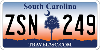 SC license plate ZSN249