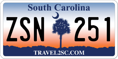 SC license plate ZSN251