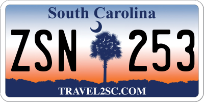 SC license plate ZSN253