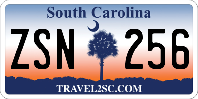 SC license plate ZSN256