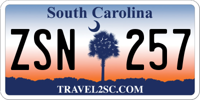 SC license plate ZSN257