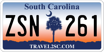 SC license plate ZSN261