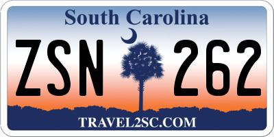 SC license plate ZSN262