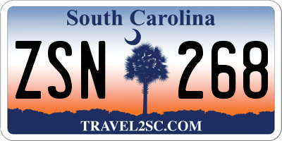 SC license plate ZSN268