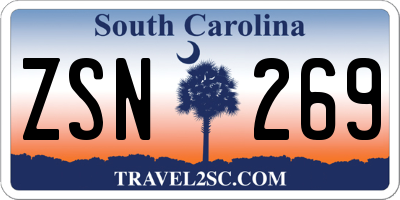 SC license plate ZSN269