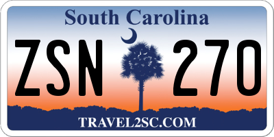 SC license plate ZSN270