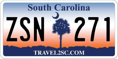SC license plate ZSN271