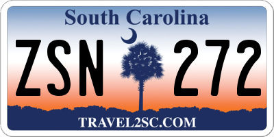 SC license plate ZSN272
