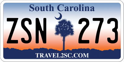 SC license plate ZSN273