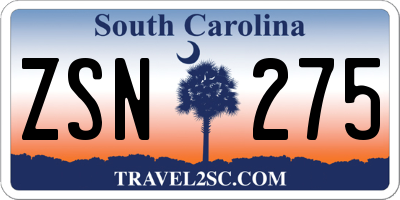 SC license plate ZSN275