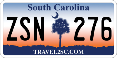 SC license plate ZSN276