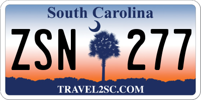 SC license plate ZSN277