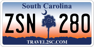 SC license plate ZSN280